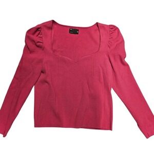 ASOS DESIGN Puff Sleeve‎ Sweater - Vibrant Pink SZ 14